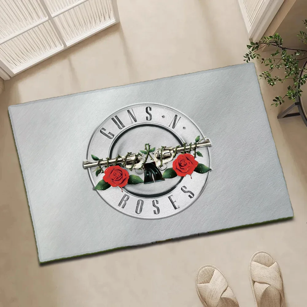 

Doormat Entrance Door Mats Guns N' Roses Home Kitchen Floor Mat Living Room Mat Carpet Rugs Choice Foot Main Entry Prayer Bath