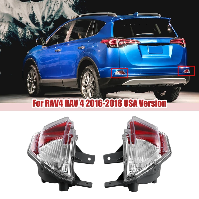 For Toyota RAV4 RAV 4 2016-2018 USA Version Car Rear Bumper Brake Light Tail Stop Warming Signal Reflector Lamp No Bulb