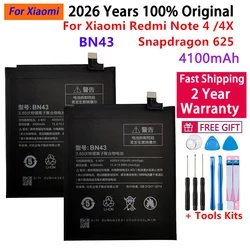 2026 years 100% Original Real 4100mAh BN43 Battery For Xiaomi Redmi Note 4X Note 4 global Snapdragon 625 Phone Batteries Bateria