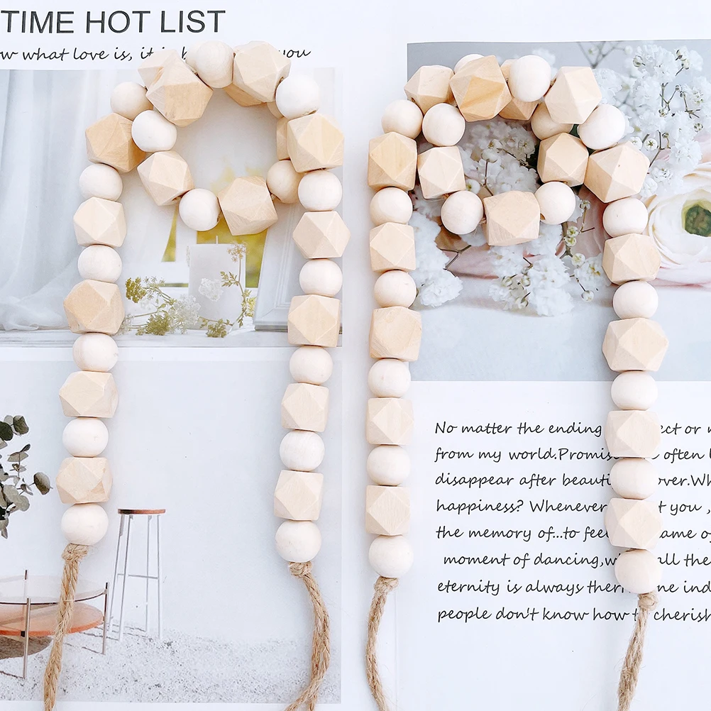 

1Set Exquisite Wooden Beads String Curtain Tieback Flexible Decorative Accessory for Home Autumn Thanksgiving Party Gift