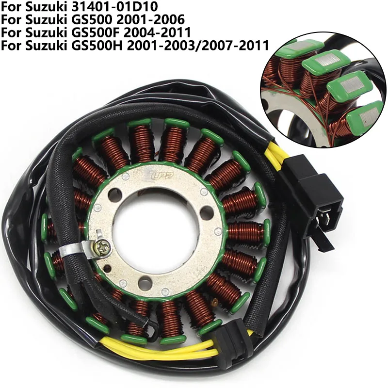 

Катушка статора зажигания мотоцикла для Suzuki GS500 2001-2006 GS500F 2004-2011 GS500H, катушка генератора статора двигателя 31401-01D10