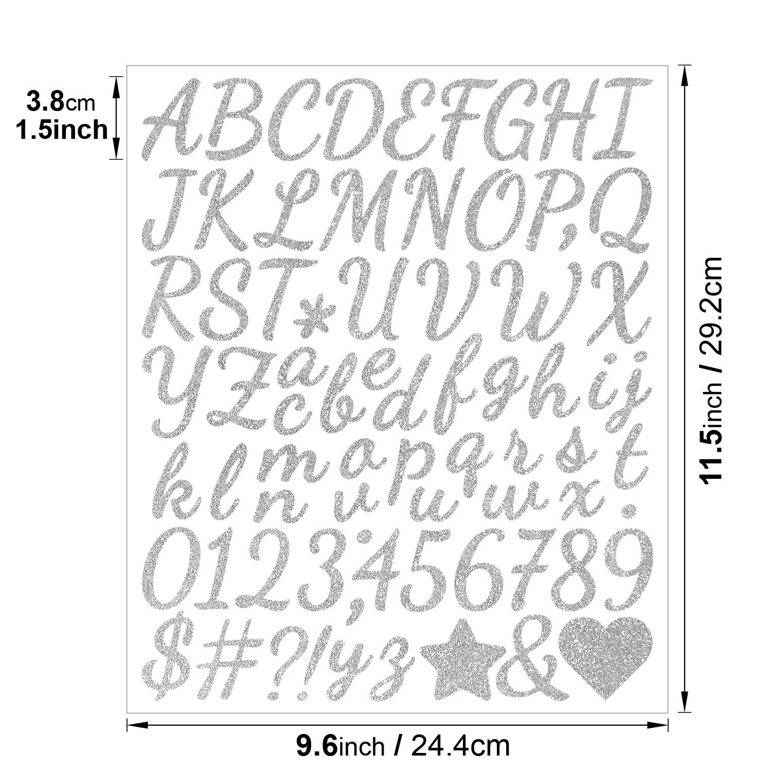 1.5inch Glitter Gold Silver Alphabet Stickers Adhesive Letters Numbers for Gift Decals, Mailbox, Signs, Door,Address Number Home