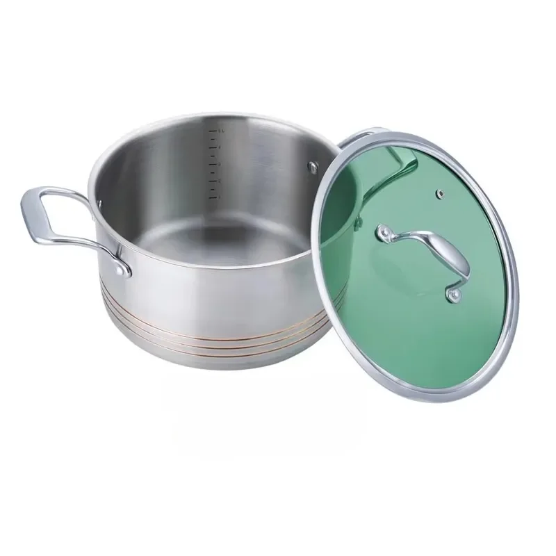 For All Clad 6pcs Copper Core 5-Ply Bonded Stainless Steel Cookware Set High Quality Induction Casserole Cooking Pots