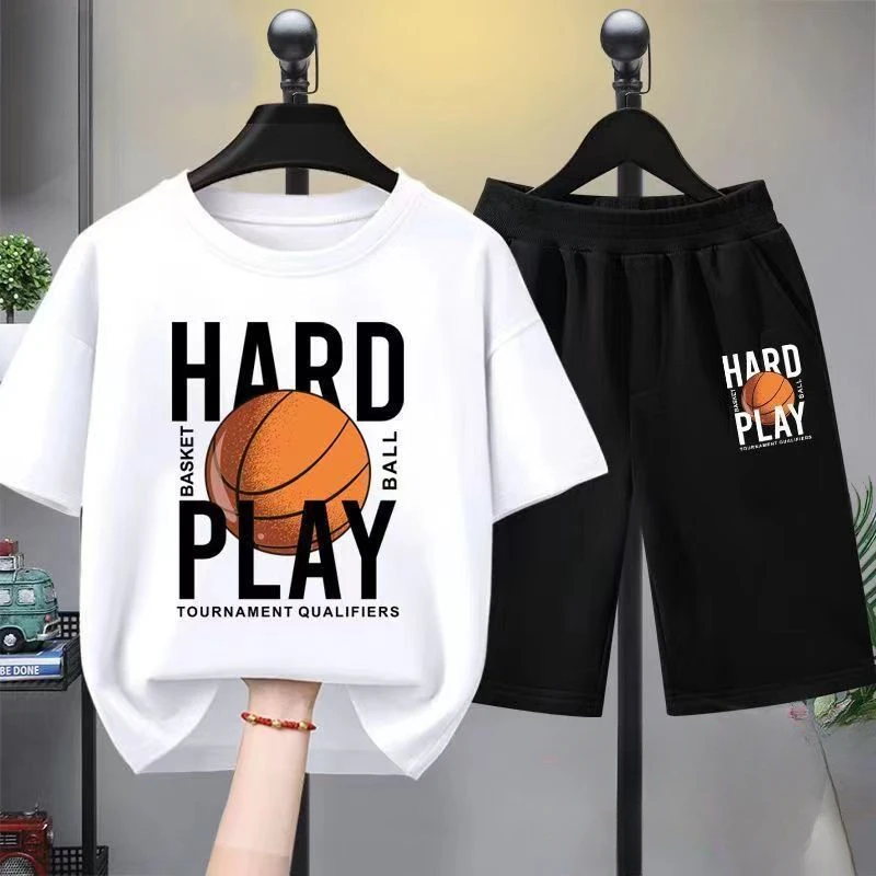 Summer Baby Boy Clothes Set Children Basketball Printed T-Shirts And Shorts 2 Pieces Suit Kid Fashion Top Bottom Tracksuits