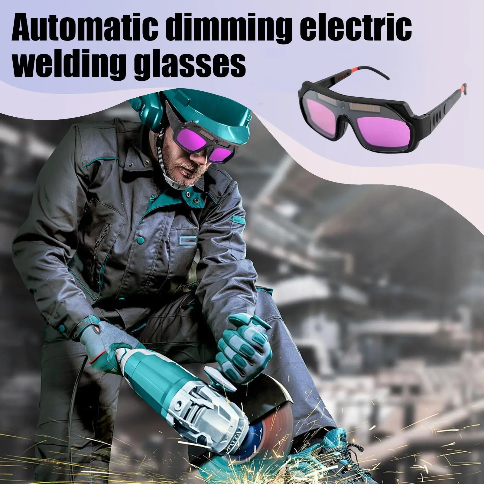 Kacamata Las Kacamata Tukang Las Pelindung Keselamatan Gelap Otomatis Kacamata Helm Pelindung Mata Ringan untuk Memotong