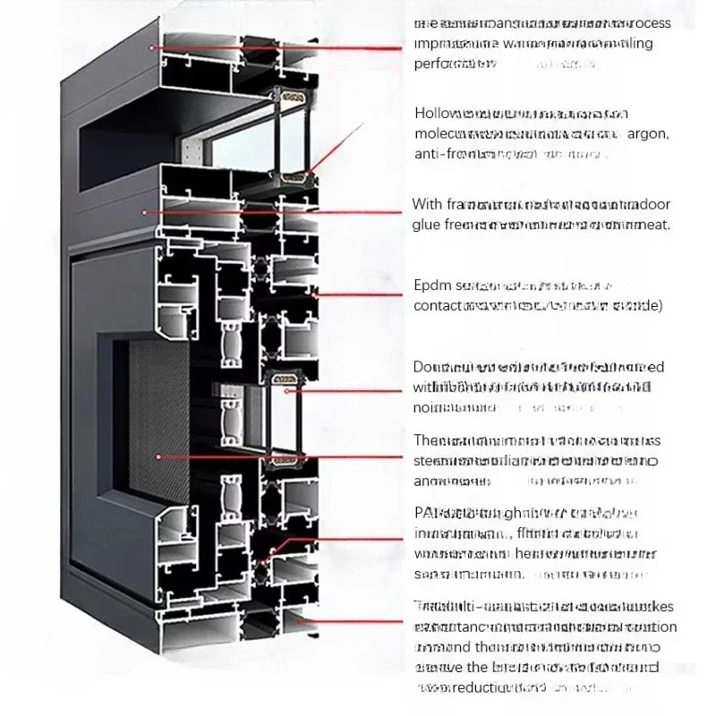 Heat Insulation Aluminum Sliding Windows Double Glazed Sliding Windows /Hurricane Proof Window Aluminium