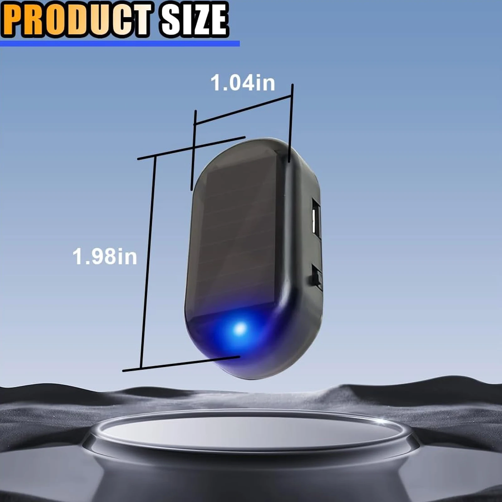 2pcs Car Solar Power Simulated Dummy Alarm Warning Anti-Theft LED Flashing Security Light with New USB Port