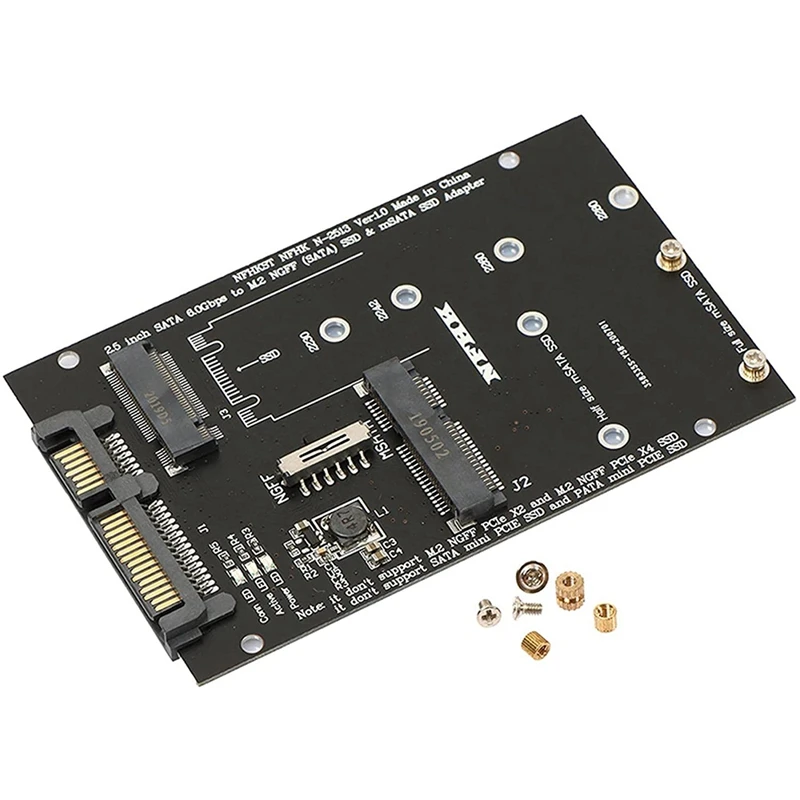 M.2 NGFF MSATA SSD إلى 2.5 بوصة SATA 6.0Gbps 2 في 1 محول بطاقة محول دعم الكمبيوتر المحمول مخطط القرص الصلب
