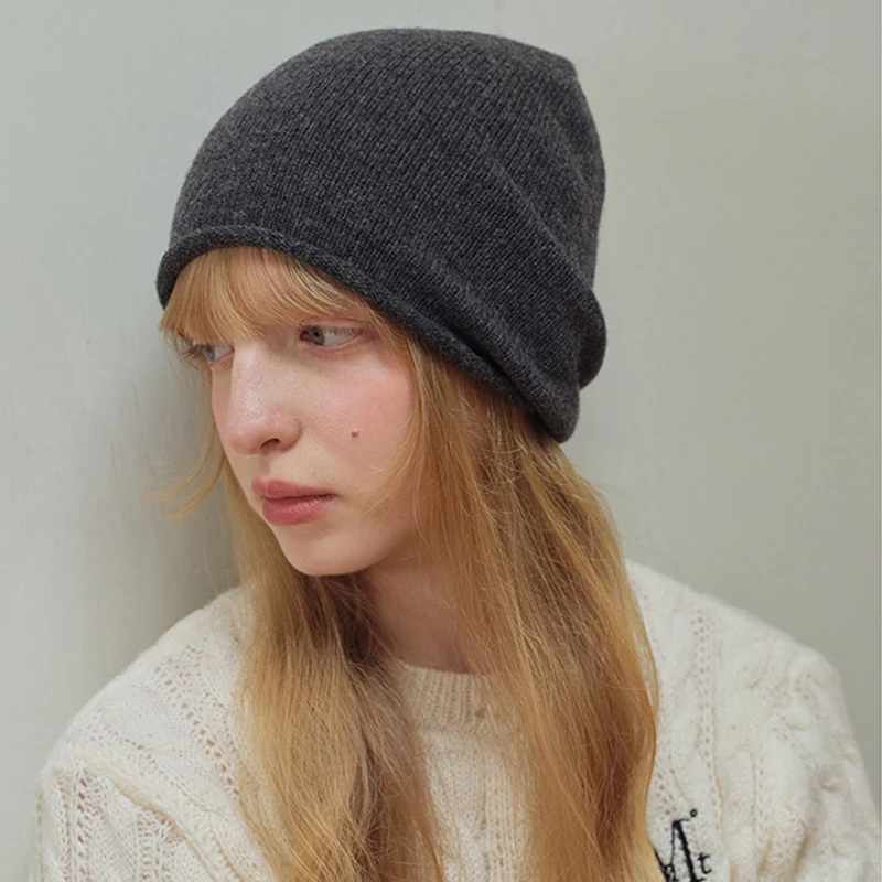 نساء موضة محبوك 100% قبعة صغيرة من الصوف قبعات الفتيات موضة بسيطة دافئة Skullies Beanies الصلبة الشتاء الباردة برهان قبعة قبعة #3