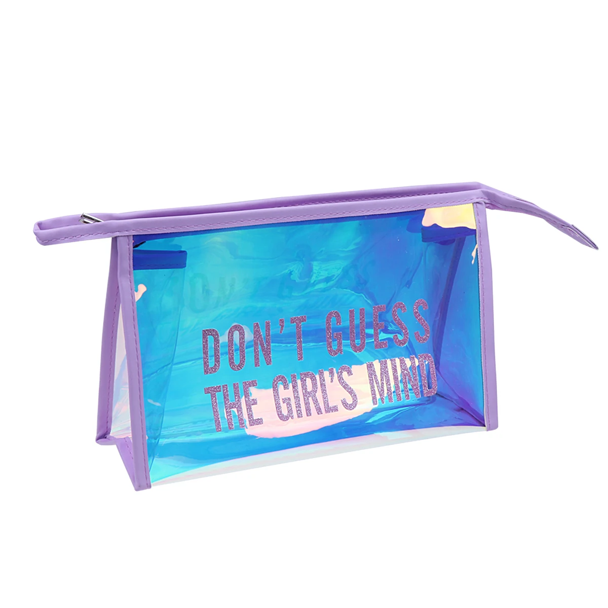 

Bag Snap Close Pouch Travel Small Makeup Organizer Toiletry Shiny Transparent Design Ultra Light Portable