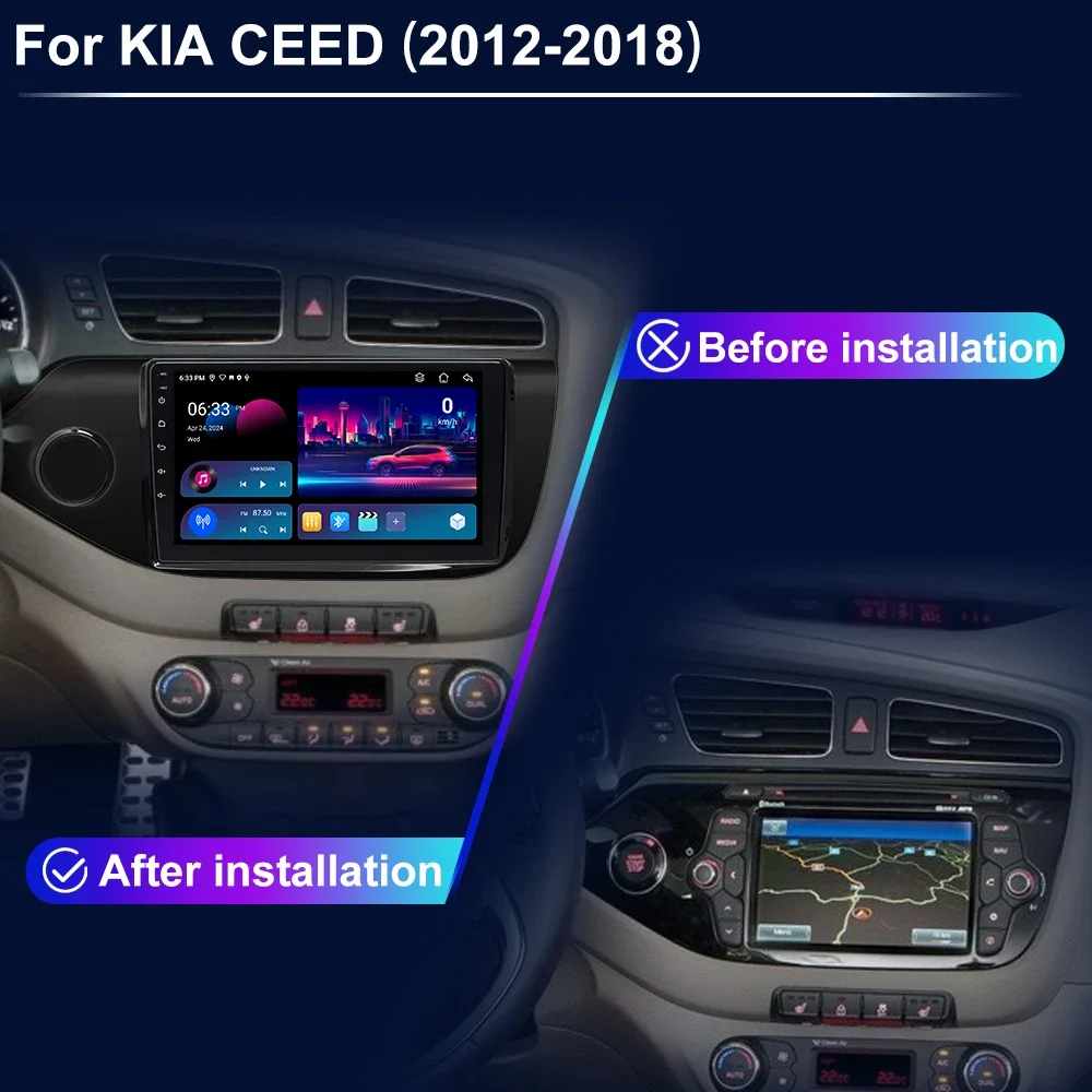 Android StereoRadio for KIA CEED JD Cee'd 2012-2018 player multimedia GPS Wireless CarPlay Intelligent Systems Androidauto