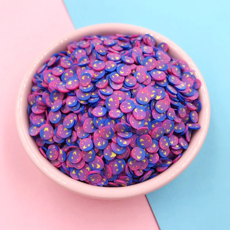 100g Night Sky Star Moon Polymer Clay Sprinkles for Crafts Making DIY Nail Art Decoration Scrapbook Mud Filler Accessories 5mm