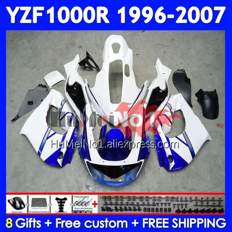 Thunderace For YAMAHA YZF 1000R YZF1000R 1996 1997 1998 1999 2000 2001 353No.11 YZF-1000R 02 03 04 05 06 07 White blue Fairing