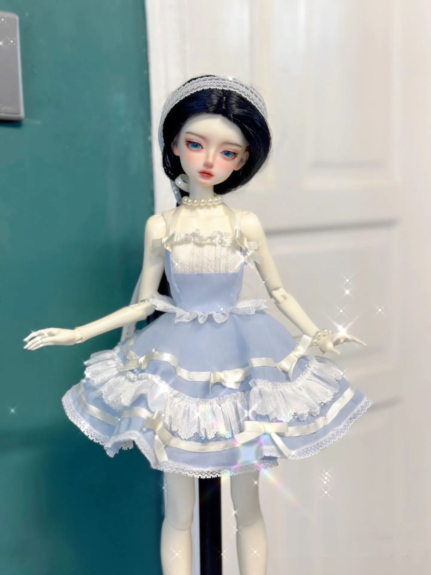 Pretty 1/4 BJD doll clothes blue princess dress