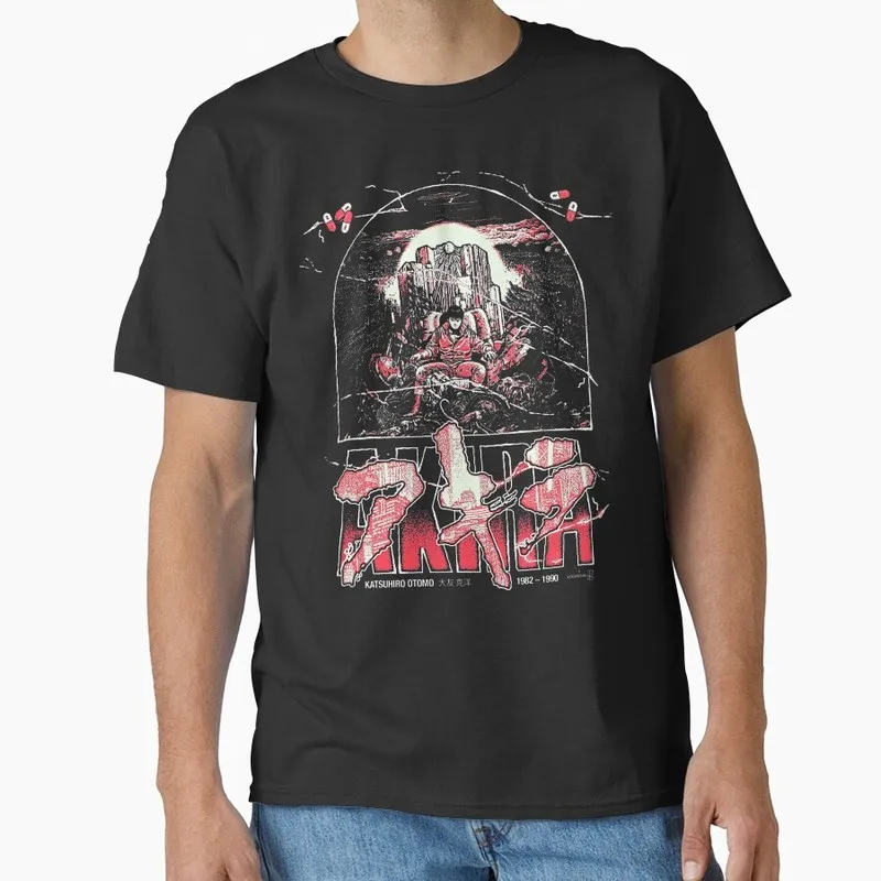 Akira Cyberpunk City Explosion Gift T‑Shirt Katsuhiro Otomo Retro Manga Shotaro Kaneda Neo‑Tokyo Anime Print Short Sleeve Tops