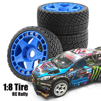 1/8 RC On Road Car Tires and Wheels Rims 17mm Hex 100mm Rubber Rally Tyres for 1:8 Scale RC On-Road Racing Car HPI WR8 HSP Hobao