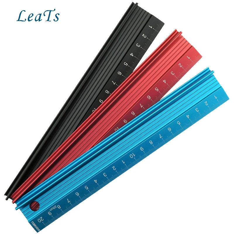 Leather Tool Protective Ruler Non-slip Aluminum Alloy Multi-function Straight Ruler For Drawing and leather Cutting Auxiliary