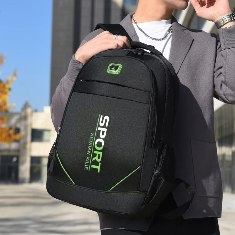 

Рюкзак большой вместимости, мужская и женская студенческая компьютерная сумкаМногокишеньковый водонепроницаемый и износостойкий рюкзак для поездок на работу