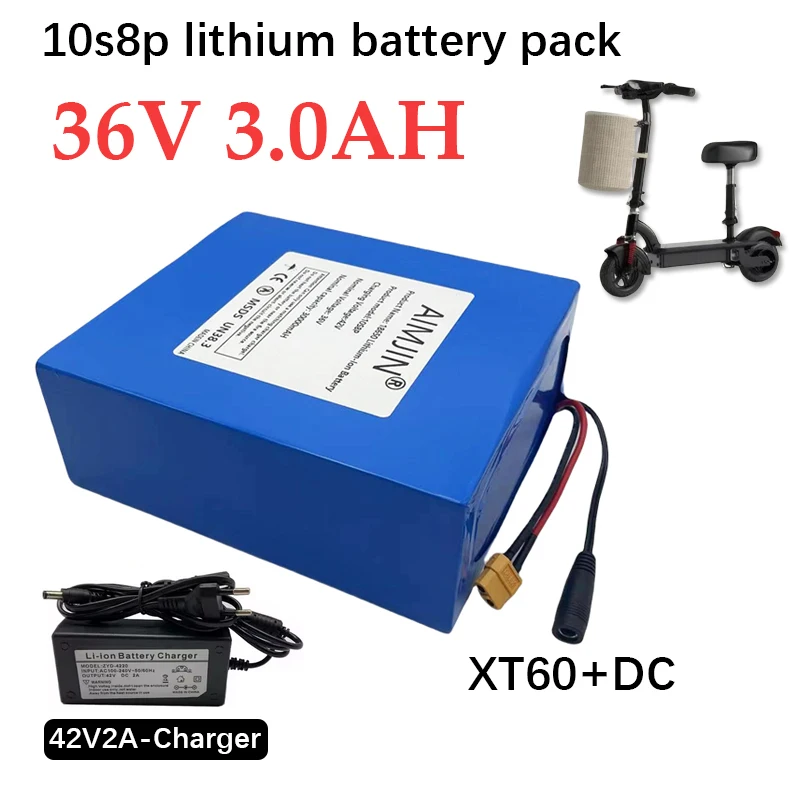 100% New High-capacity Battery 10S8P Lithium-ion Rechargeable Battery Pack 36V 30000mAh Suitable for Electric Scooter Battery