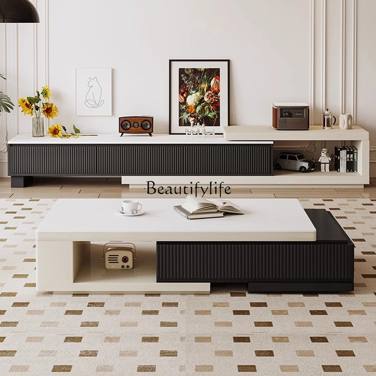 Mesa de centro estilo creme avançado