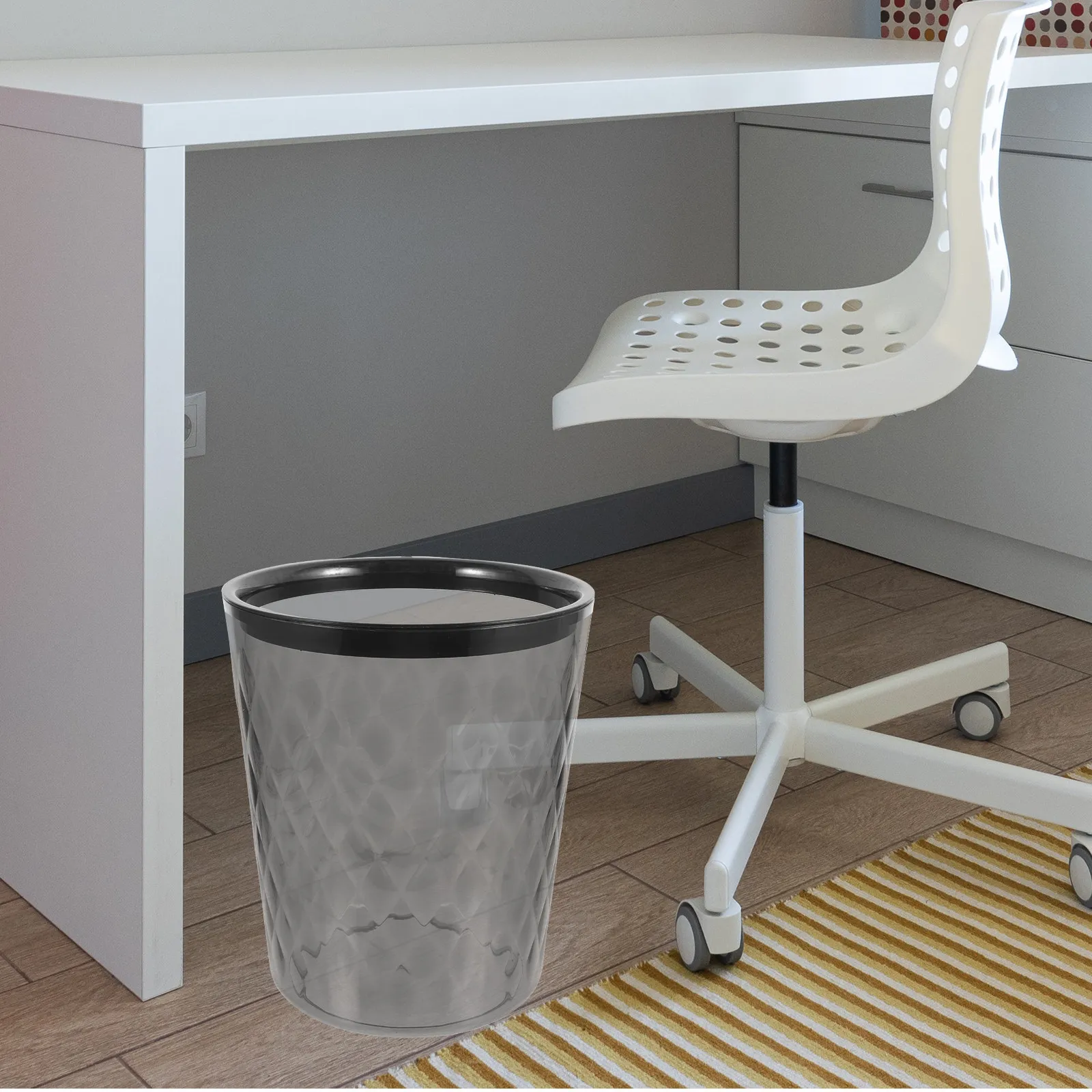 

Clear Trash Can Simple Style Large Capacity Household Garbage Bin For Kitchen Bathroom Bedroom Office Multi-Function Waste