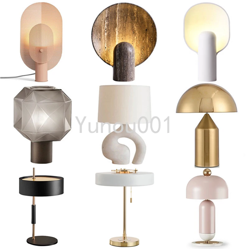 Luxury Designer Living Room, Bedroom, Model Room, Creative Bedside Lamp, Marble Glass Hotel Desk Lamp