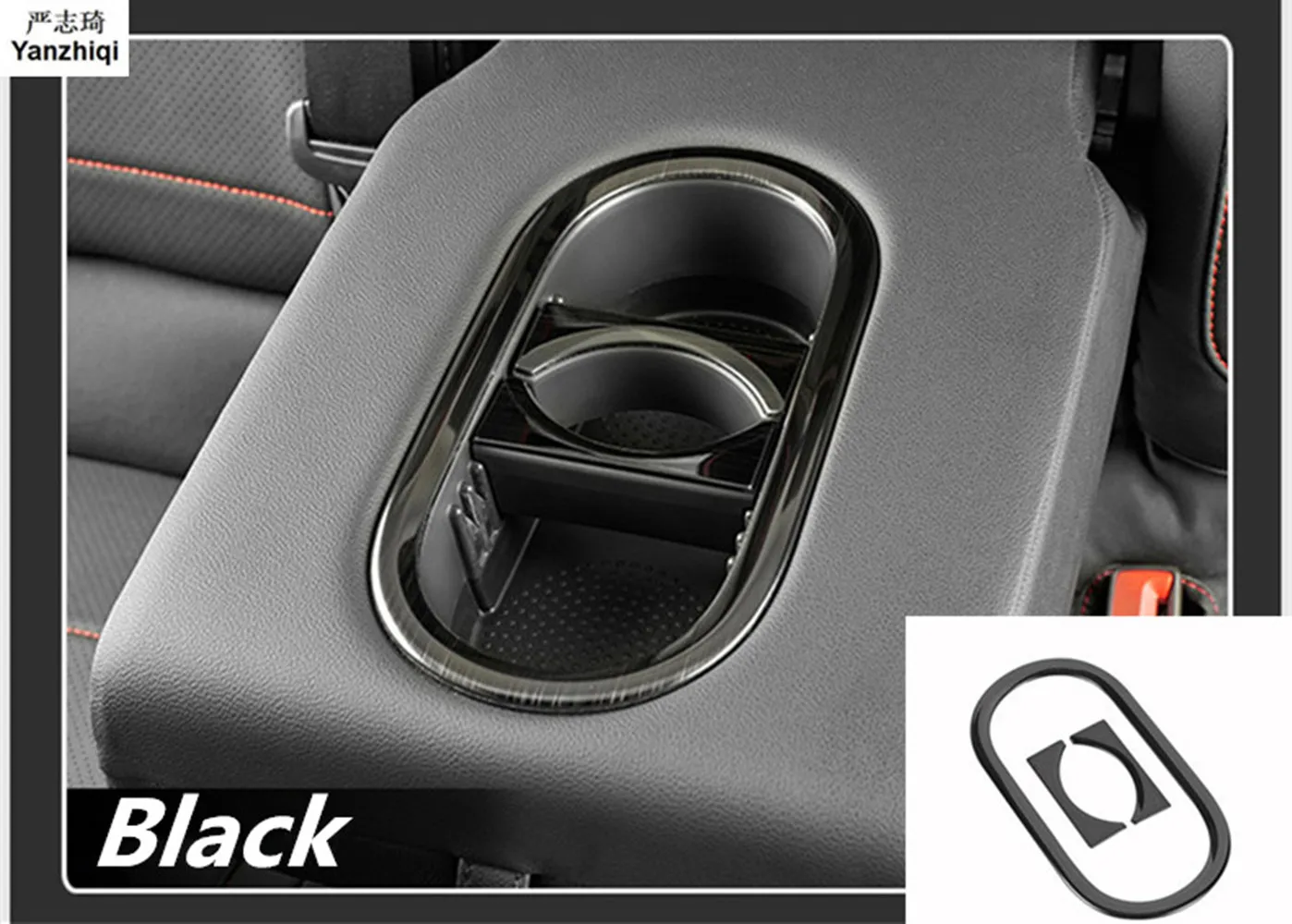 

Stainless steel 3pcs/lot Car Rear Back Row Water Holder Cup Frame Cover Trim Accessories for VW Volkswagen T-Roc 2017-2018