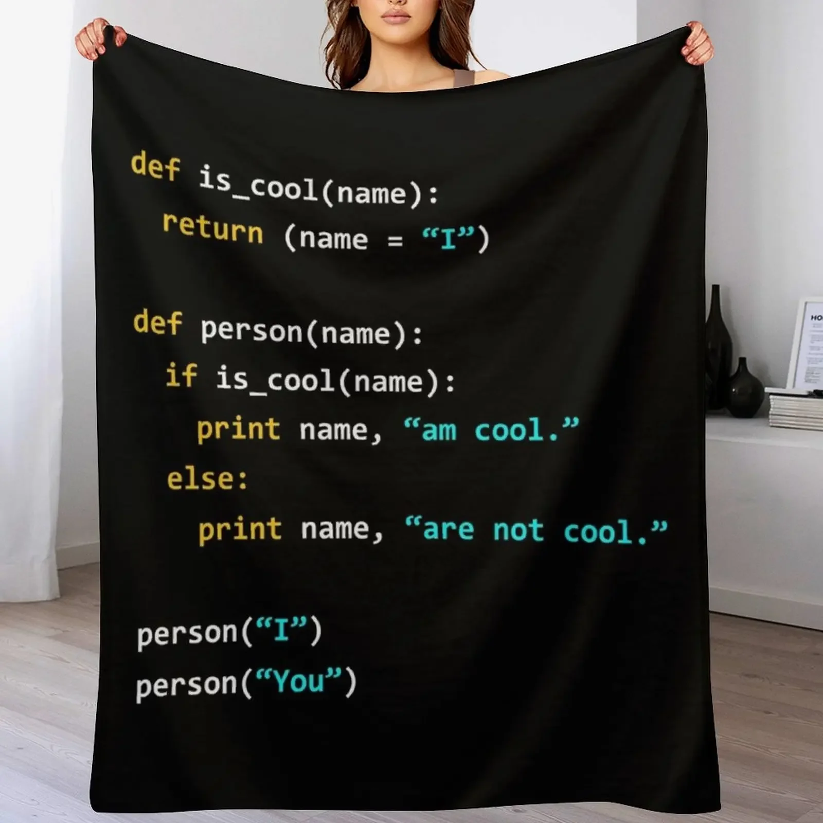 Cool Python Developer Throw Blanket Soft Comfort Blanket for Reading Watching TV