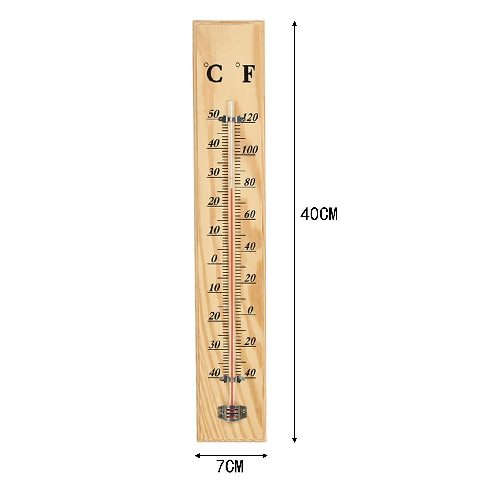 Tool Wooden Thermometer Outdoor Wooden 40cm X 7cm X 1cm Garden Décor Home Indoor Pine + Red Kerosene Thermometer