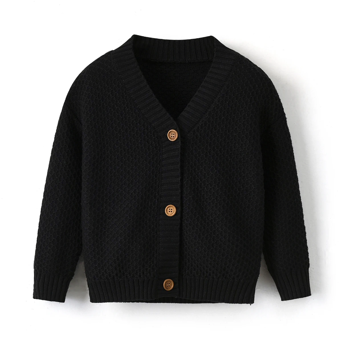 Baby Boy Girl Boutique Knitted Cardigan Solid Color Brother Sister Matching Knitting Kids Children Sweater For Daily Wear