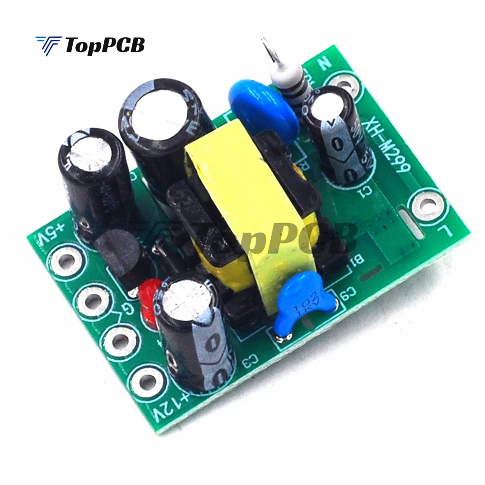 XH-M299 AC-DC Isolated Switching Power Supply Module Board Dual Output AC 110V-220V to DC 5V 12V 0.5A+5V