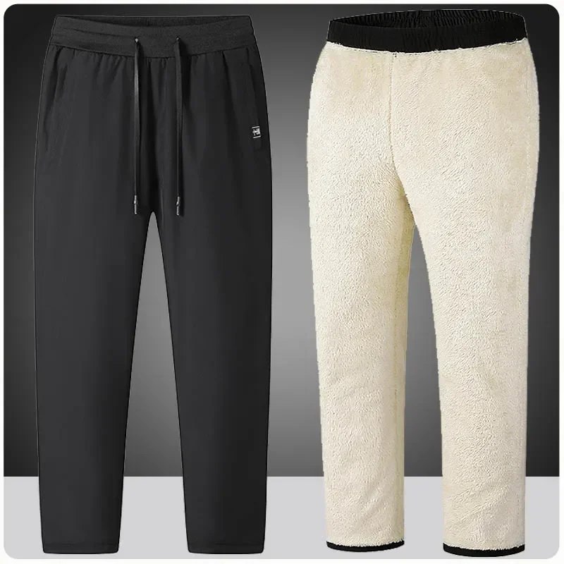 Plus Size 7XL 8XL Men's Fleece Winter Pants Sherpa Lined Active Jogger Sweatpants Drawstring Elastic Windbreaker Hiking Trousers