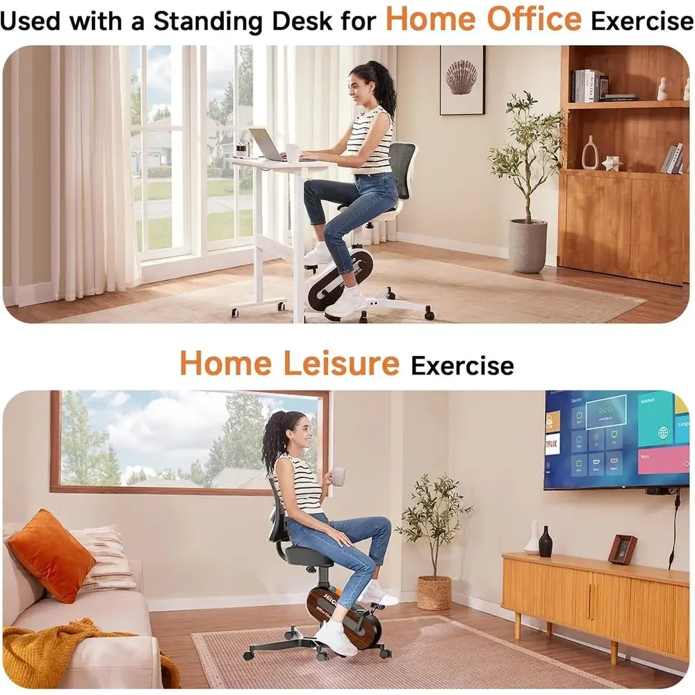 Heavy-Duty Desk Exercise Bike, 330 lbs Capacity, 9-Adjustable Seat, 8-Level Tension, Quiet for Home or Office view 3