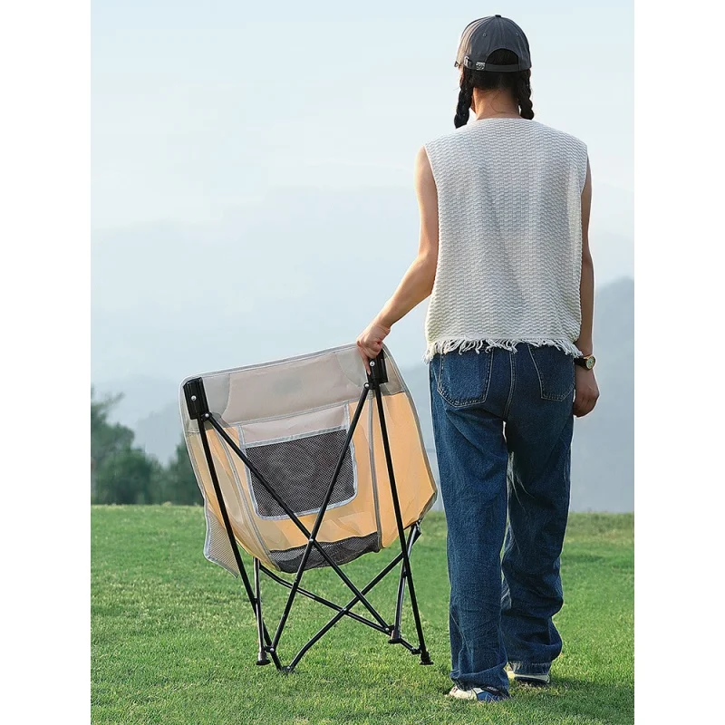 camping equipment Outdoor Folding Chair Camping Moon Chair Portable Recliner Ultralight Picnic Beach Fishing Stool Camp Chair