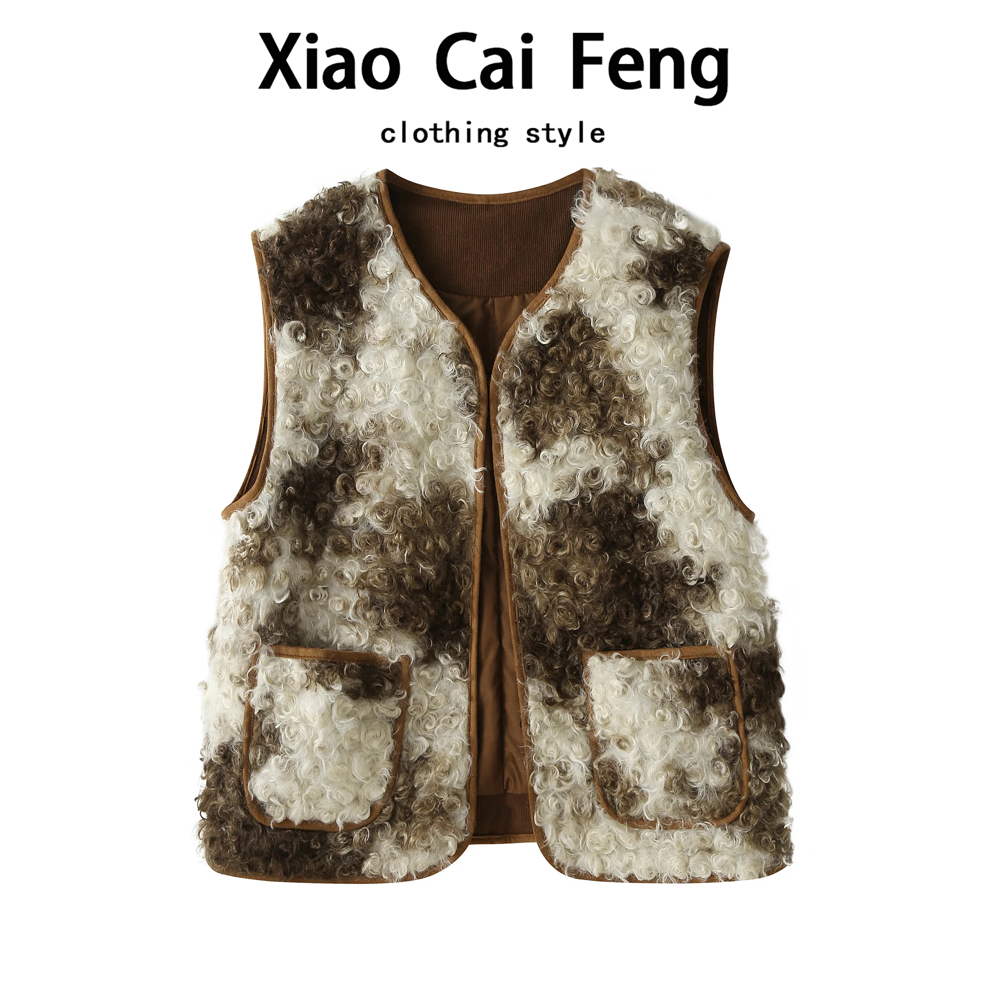 

Высококачественный жилет из окрашенного меха ягненка, женский осенне-зимний жилет из натуральной кожи с мехом, накладка на плечо V-Ne Thi, теплый