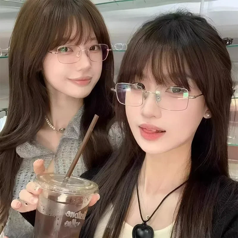 

Y2K Harajuku Small Square Frame Glasses Women Men Comfortable Retro Metal Eyeglasses Exquisite Fashion Anti Blue Light Glasses