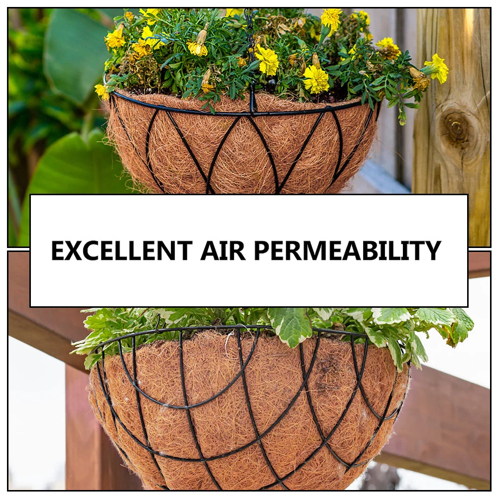 

5pcs Coconut Palm Pot Liner Half Ball Shape Flower Basket Cushion For Hanging Planters Plant Base Mat Replacement Liner