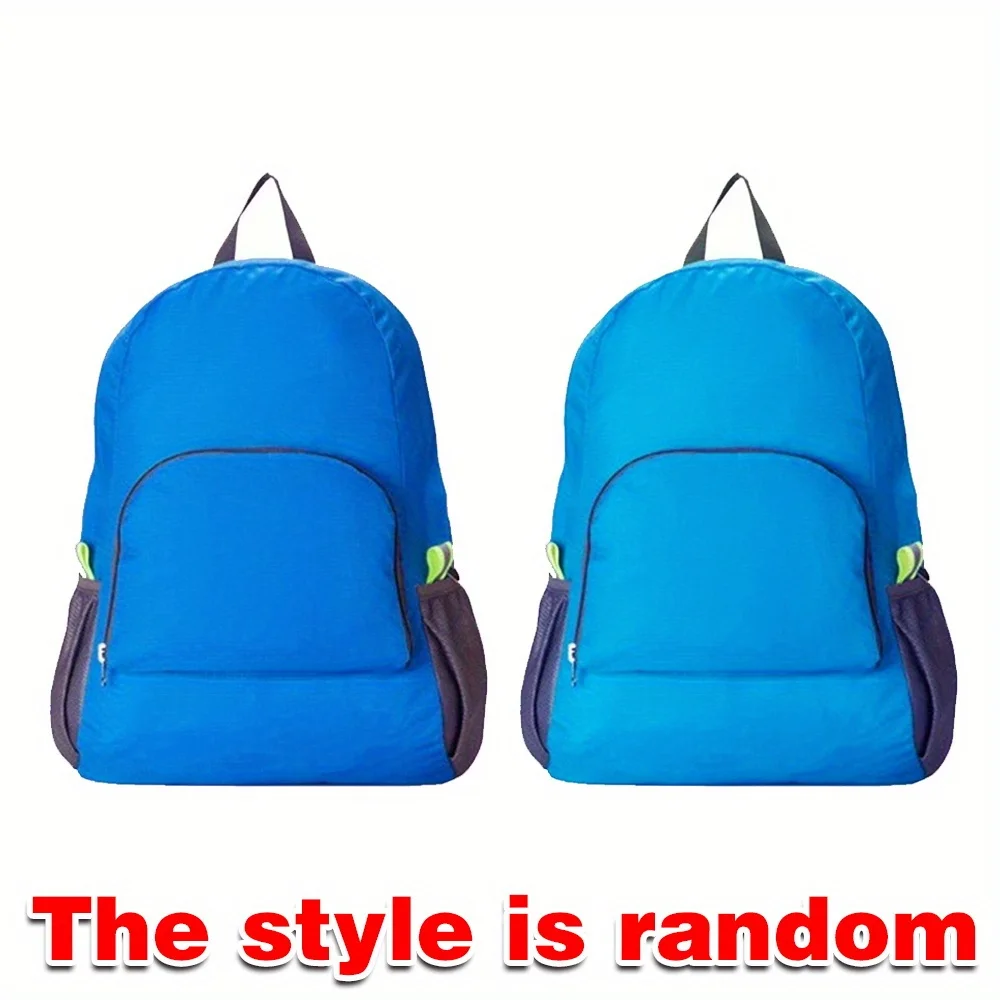 Personalized Customization Foldable Blue Backpack Travel Bag Lightweight Storage Bag Outdoor Eco-friendly Backpack