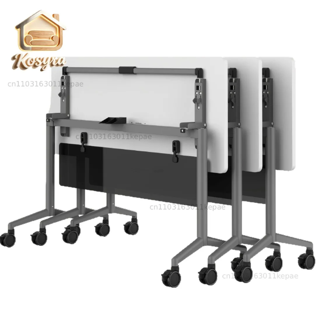 Wheeled Mobile Foldable Training Desk, School Student Desk, Office Modular Conference Table, Mobile Folding Training Desk