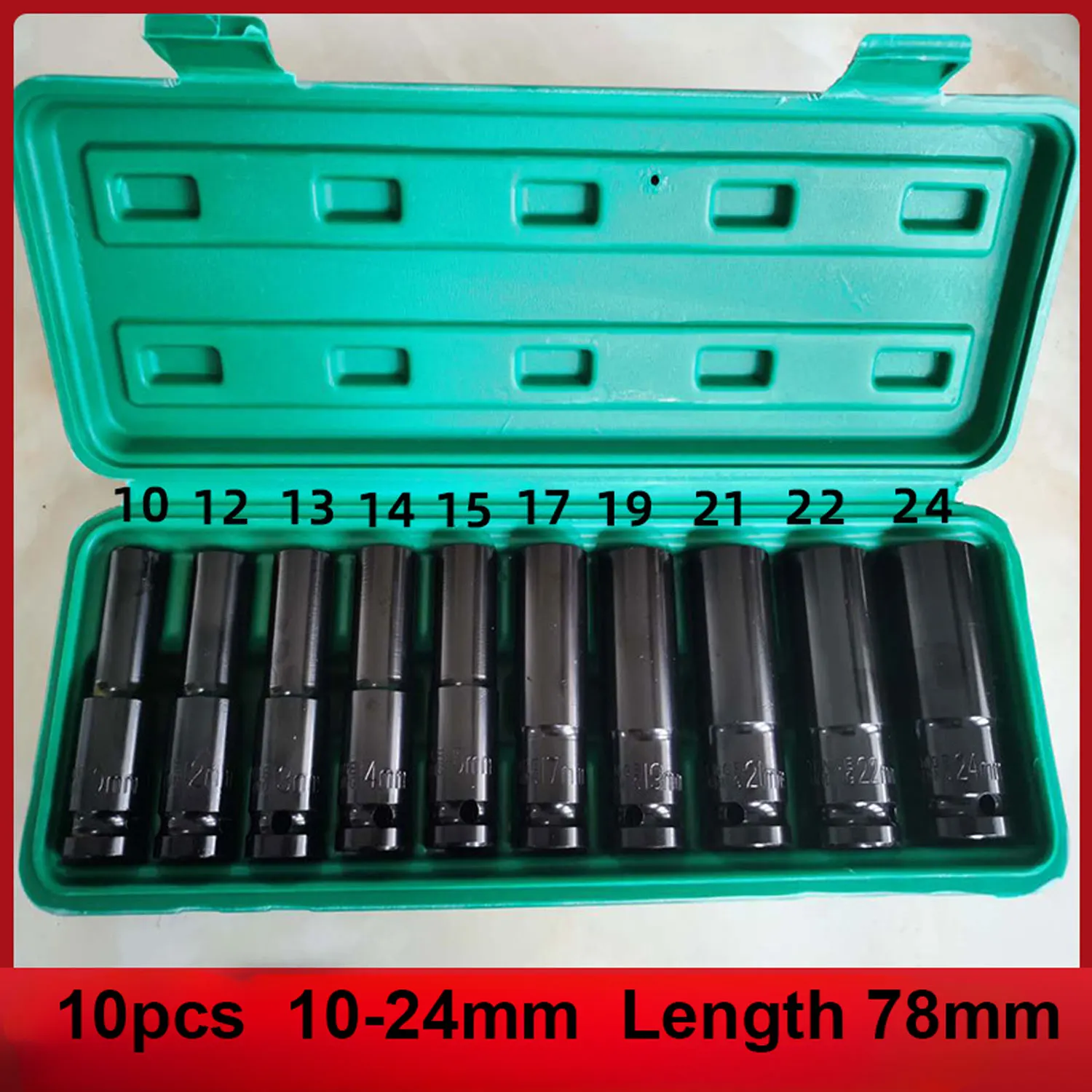 1/2" Drive Deep Impact Socket 78mm Drive Metric Wrench Socket Long Impact Socket Pneumatikschlüsselkopf Reifenentfernungswerkzeuge 8-32mm – Detail 7