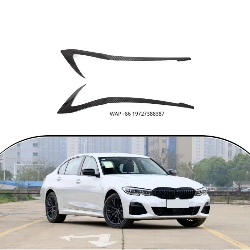Carbon Fiber G20 Front Lamp Eyebrows Eyelid Cover for 3 Series G28 2020
