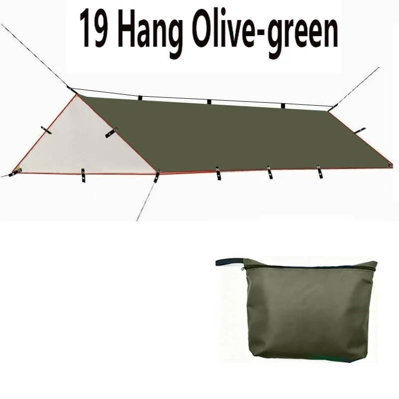 19 points de suspension, tentes multi-styles, tissu imperméable, randonnée en plein air, camping imperméable, protection solaire, protection contre le soleil