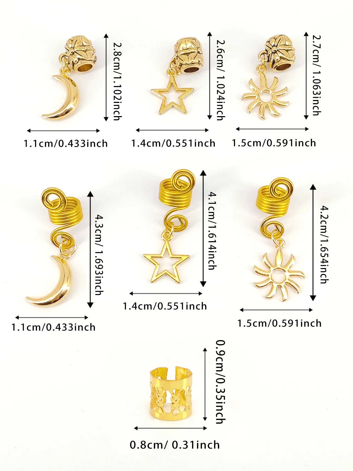 26 قطعة حلقات الشعر Dreadlock الأصفاد قابل للتعديل كليب ضفائر شعر الضفائر القذرة حبة دبوس الشعر إكسسوارات الشعر أغطية الرأس للنساء الفتيات #3