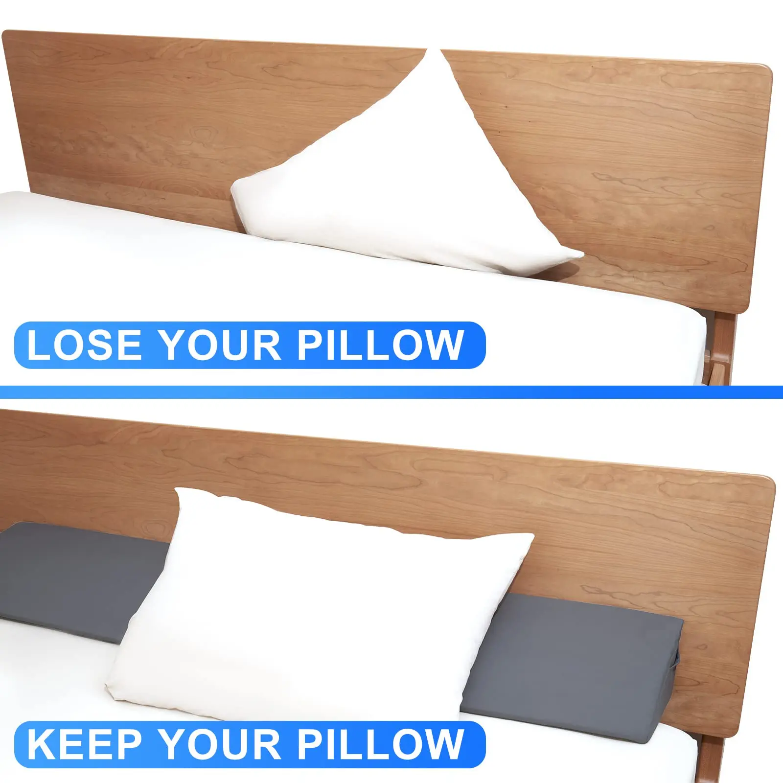 Bed Wedge Pillow, Bed Gap Filler, Mattress Wedge, Headboard Pillow Fill The Gap (0-7