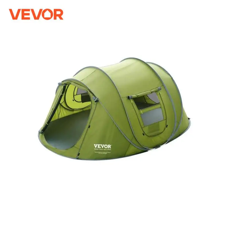 VEVOR Camping Tent Pop Up Tent for 4 Person Easy Setup Waterproof Backpacking Tent with Door & Window for Outdoor Family Camping