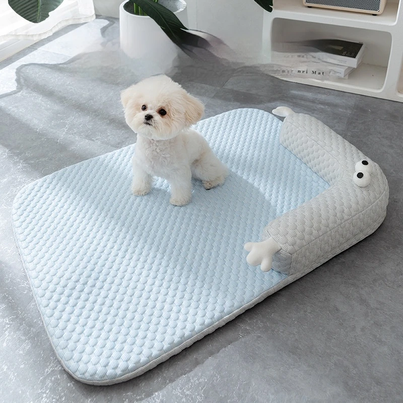 

New Big Eyed Shaped Dog Bed Cool Feeling Cat Dog Mat Breathable Removable Washable Puppy Summer Dog Bed Pet Dog Accessories