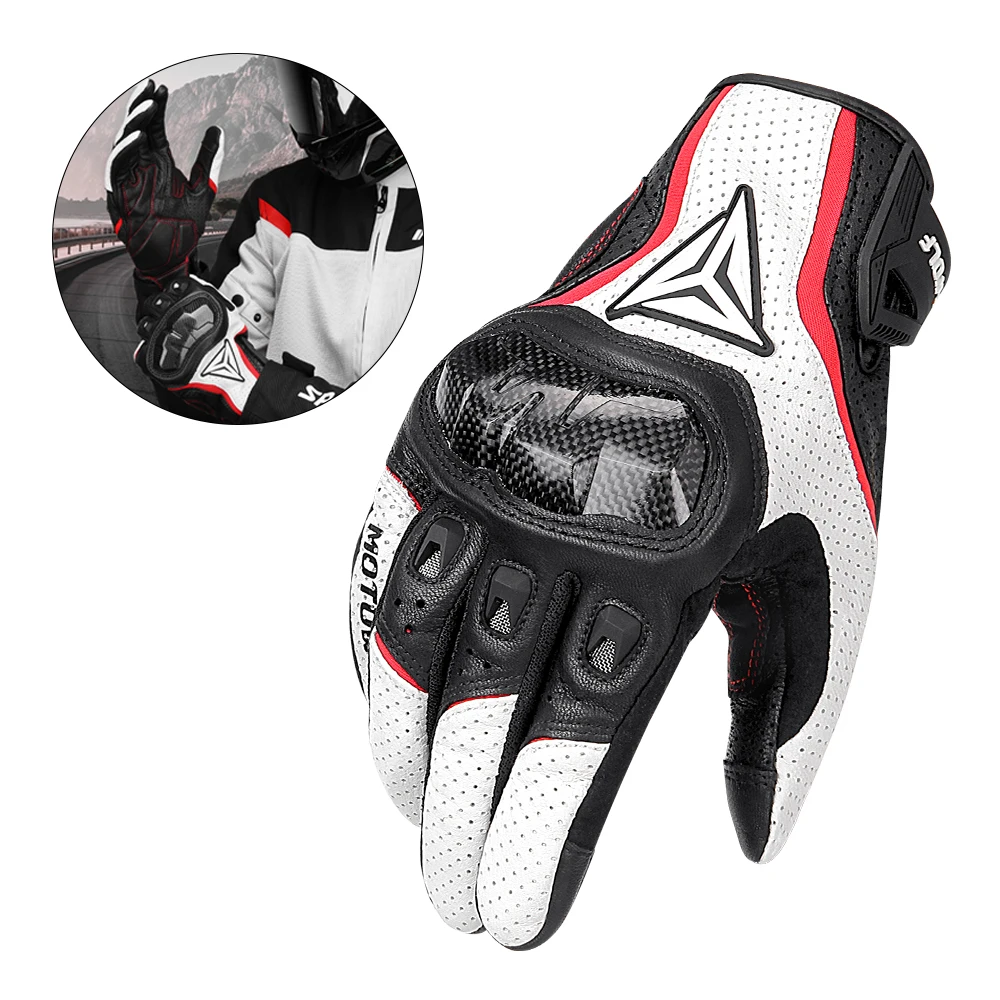 

Motorcycle Gloves Men's Leather Gloves Off-road Motorcycle Riding Anti Fall Anti-collision Gloves Touch Screen Breathable Gloves