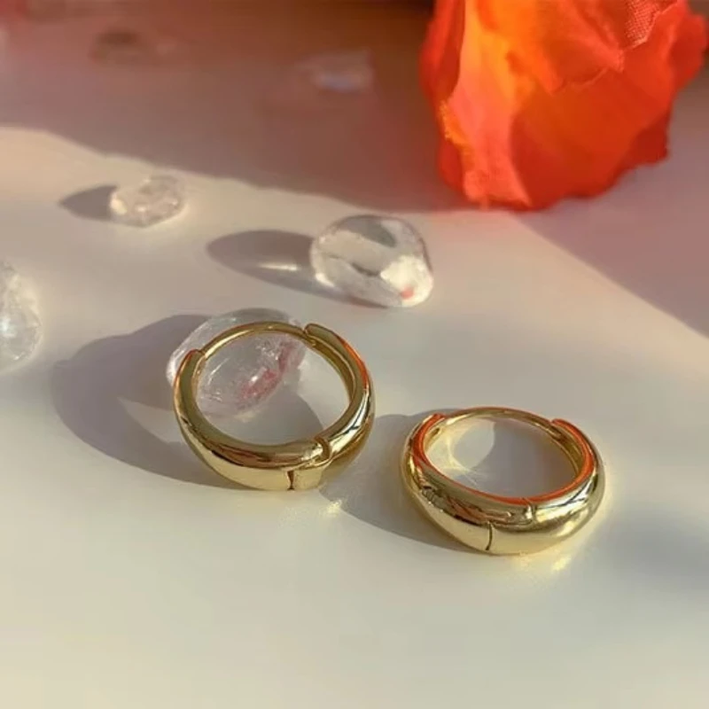 925 Sterling Silver Gorąca sprzedaż Koreańskie geometryczne kolczyki kółka Prosty temperament Wykwintny gorący seksowny seksowny prezent biżuteryjny — zdjęcie 7