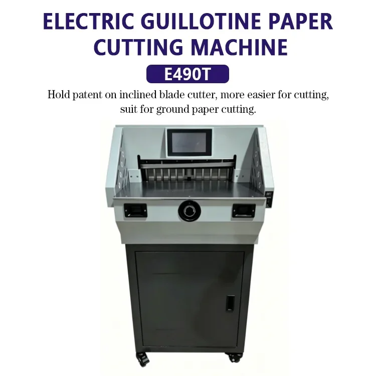 E490T A4 A2 Ideal Guillotine China Offi Large Format Guillotine Paper Cutter