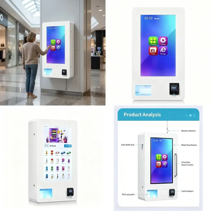 32 Inch Wall Mounted Vending Machine with SDK Function Automatic Coin Operated for Lash Mini Use
